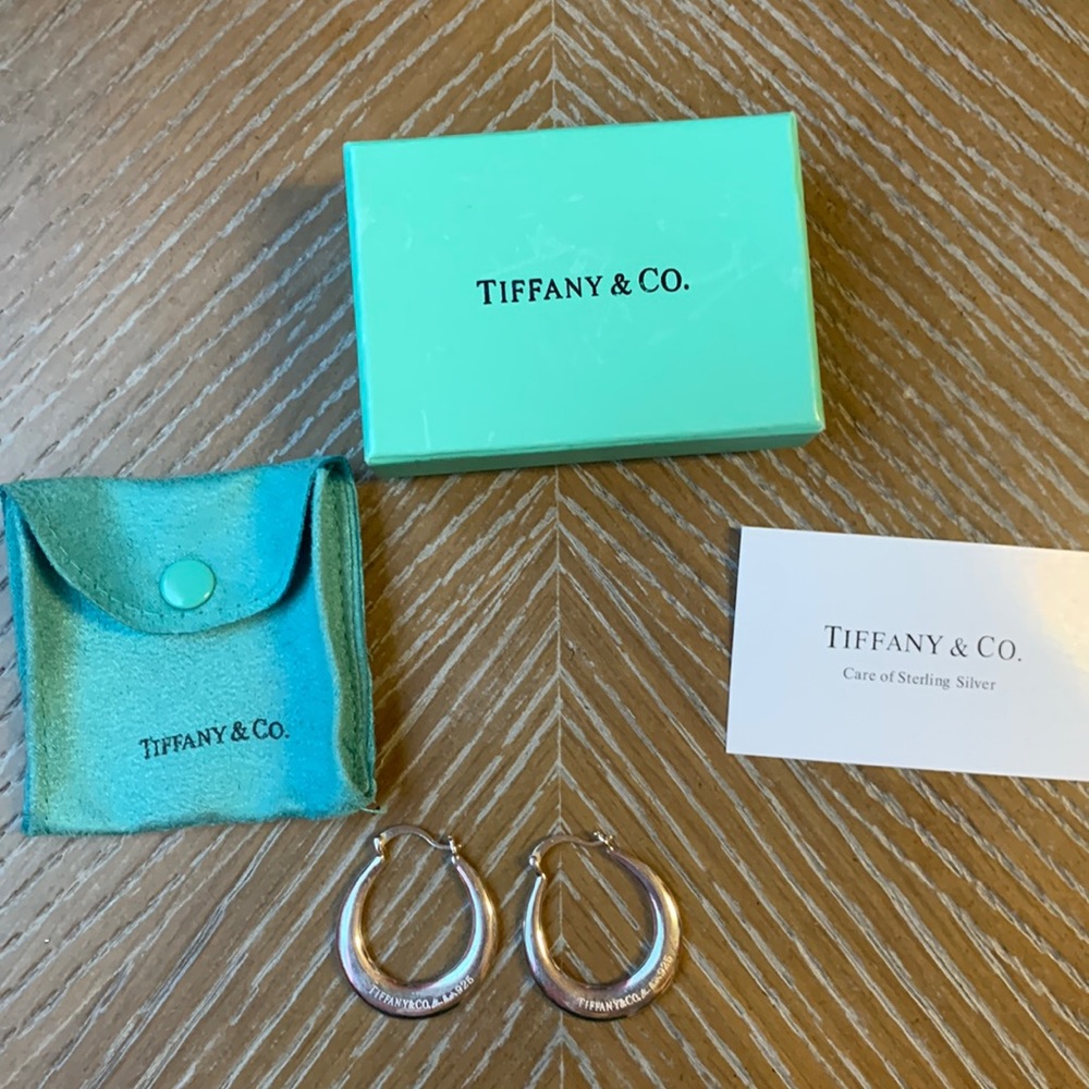 Antique Tiffany solid filled sterling silver hoops